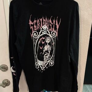 Disney Black and Pink Graphic Long Sleeve Tee